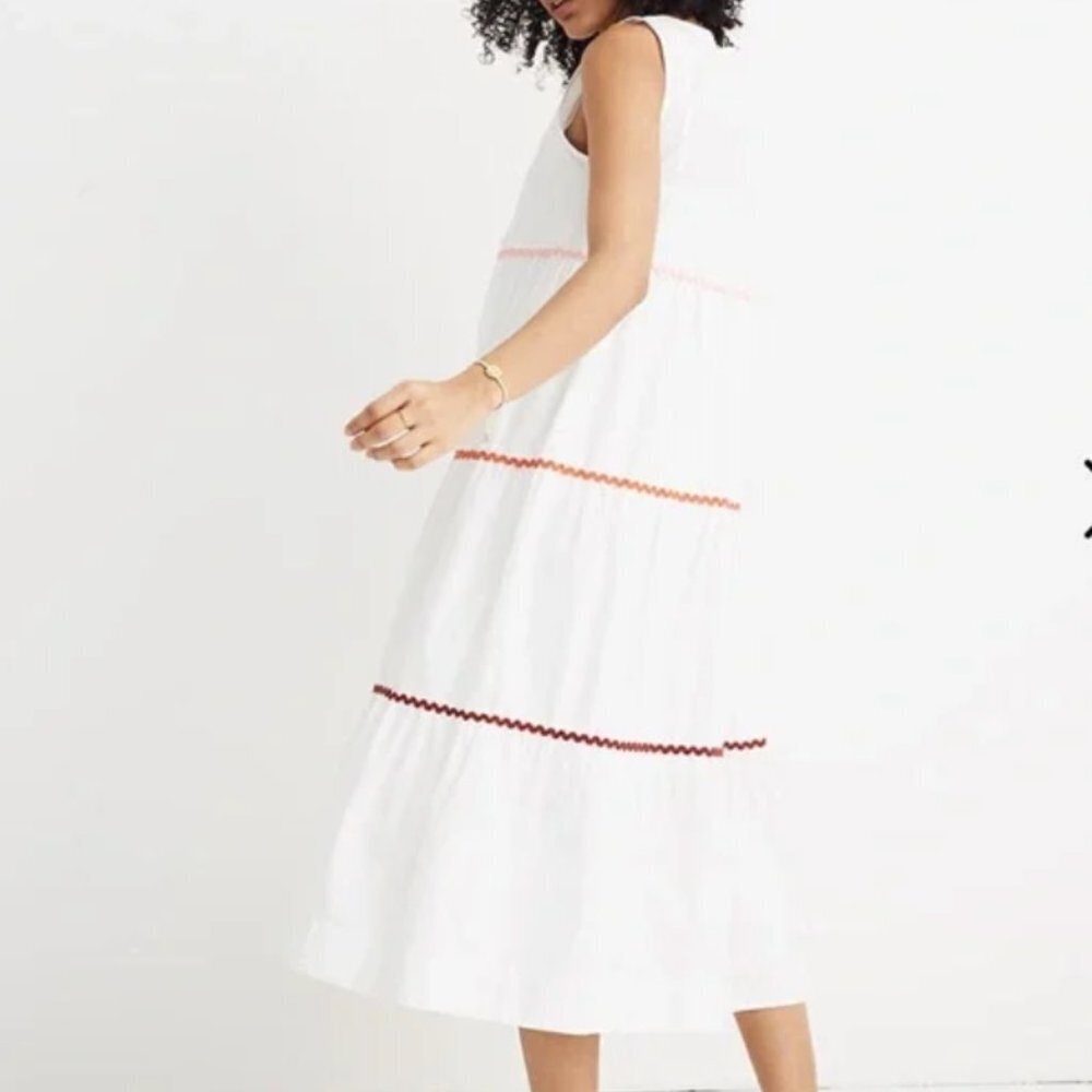 Madewell Rickrack Cattail Tiered Dress View 2